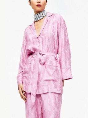 H&M Pink Jacquard Patterned Shirt and Pants
